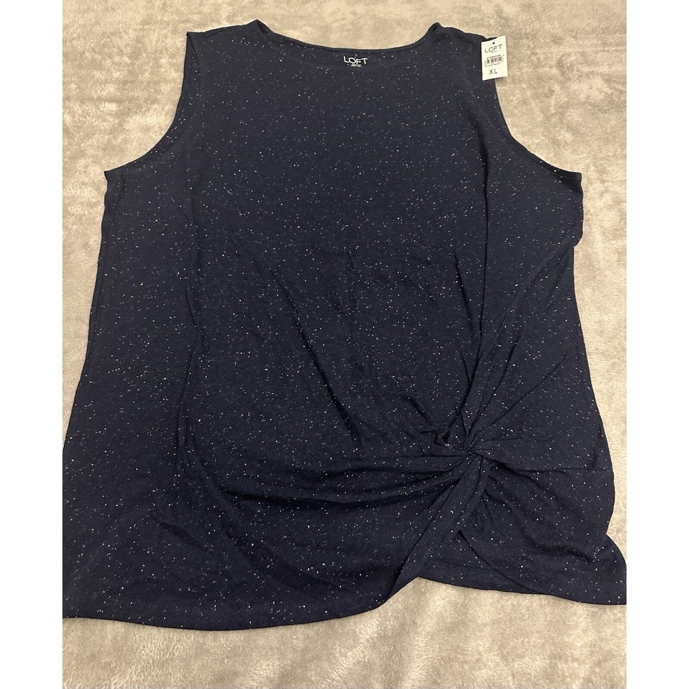 Loft Top Womens XL  Blue  Sleeveless Lightweight Wrap Side Casual